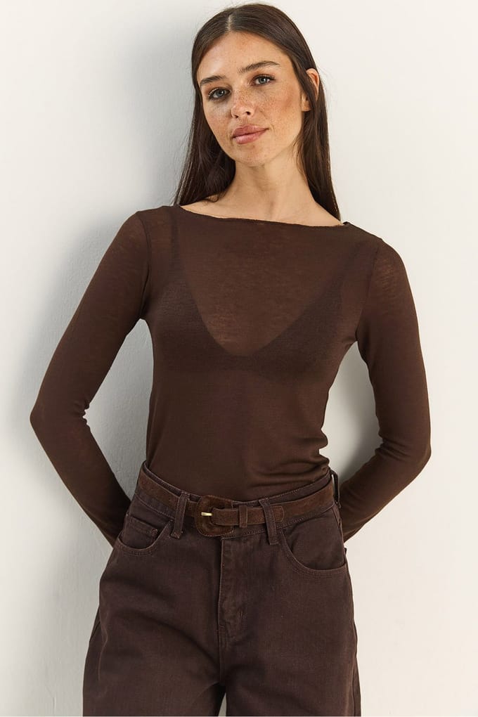 Katoenen Transparante Blouse