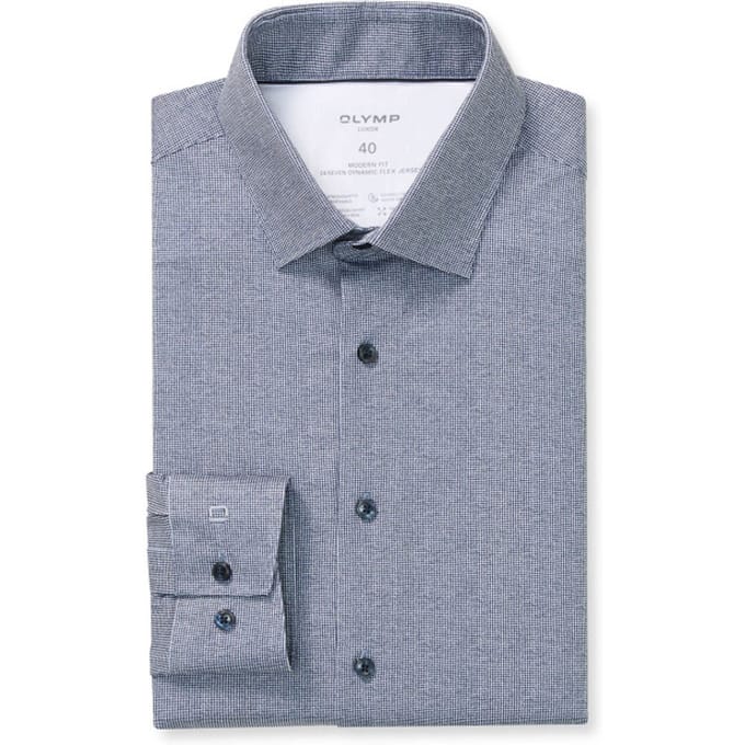 OLYMP Luxor 24/Seven Overhemd, Modern Fit, New Kent, Marineblauw