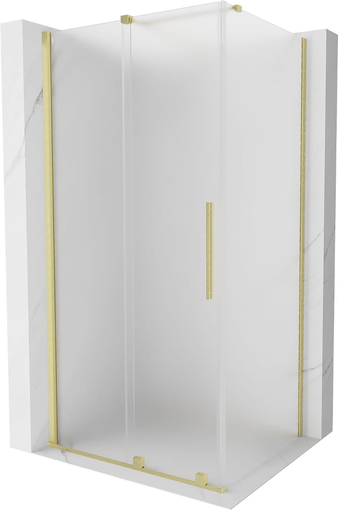 Mexen Velar schuifbare douchecabine 110 x 90 , mat, geborsteld goud - 871-110-090-31-55