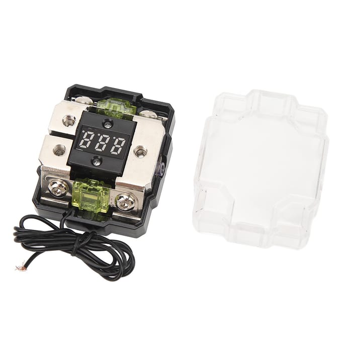 Auto Audio Zekeringhouder 4GA IN 4GA UIT 100A Digitale Weergave Stereo Verdeelblok Doos voor Auto Boot Jacht RV black