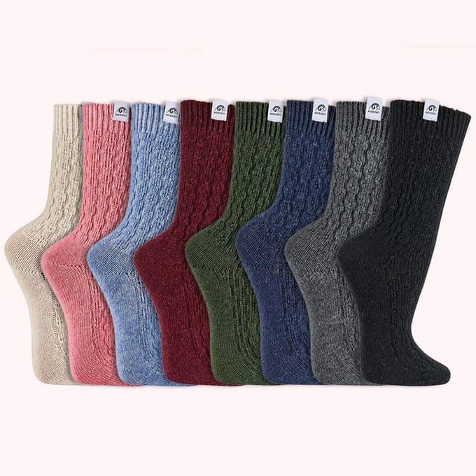 Wollen sokken | Merinowol | Jacquardpatroon | Diverse kleuren | Diverse maten | 6 paar