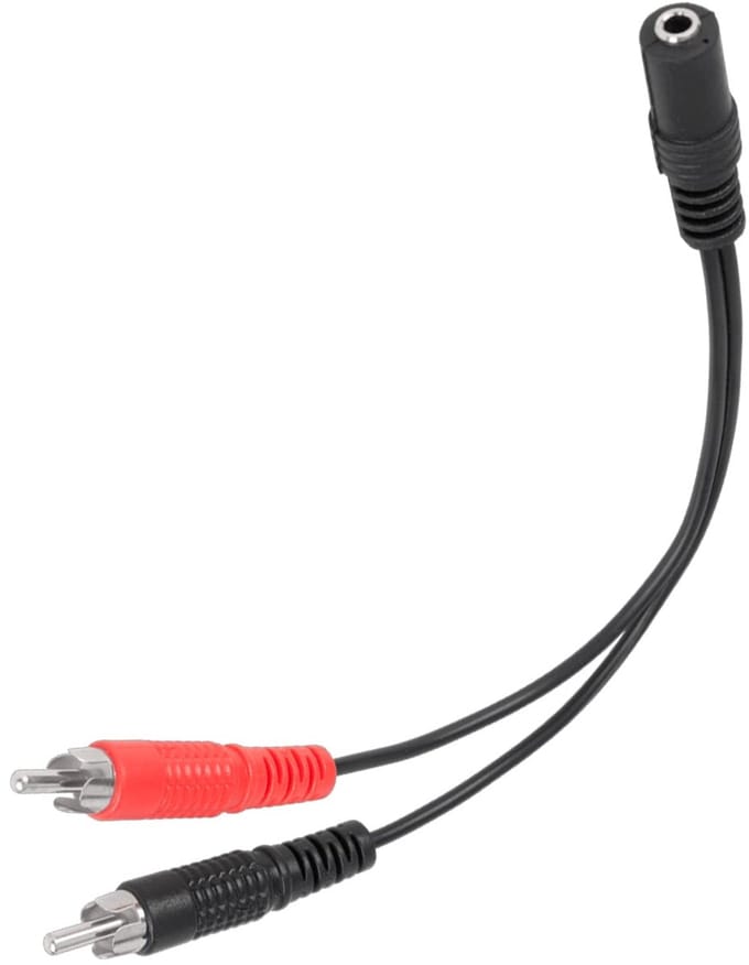 Orbit Electronic Audio Kabel - L/R (RCA) (m) naar 3.5mm Jack (v) - 0.20m - Zwart