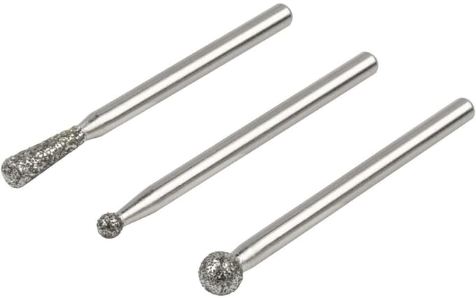 wolfcraft - Diamantslijpstift-set, kogel- en cilindervormig, 3-dlg. - 5988000