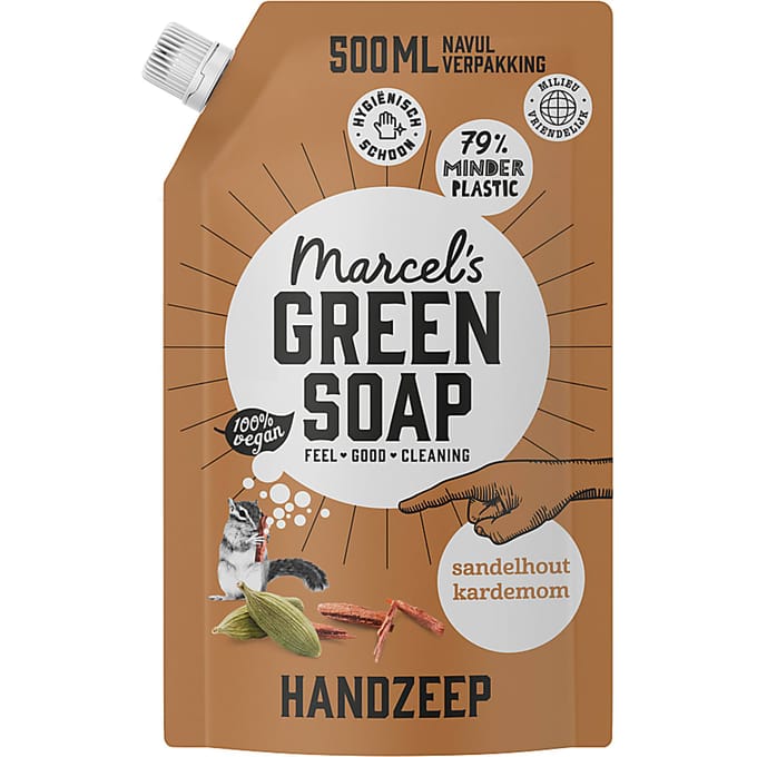 Marcel's Green Soap Handzeep Sandelhout & Kardemom Navul Stazak 500ml