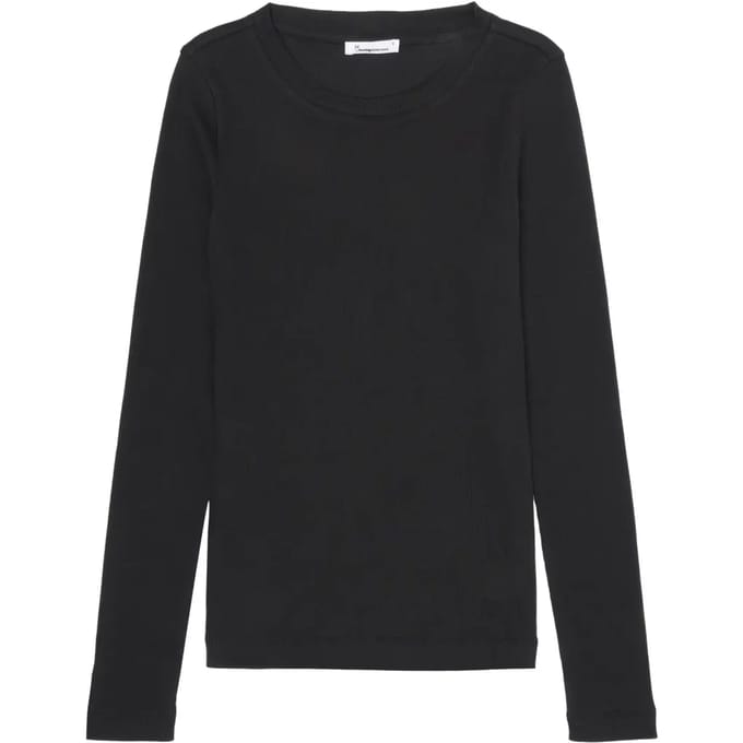 Geribd dames-T-shirt met lange mouwen KnowledgeCotton Apparel