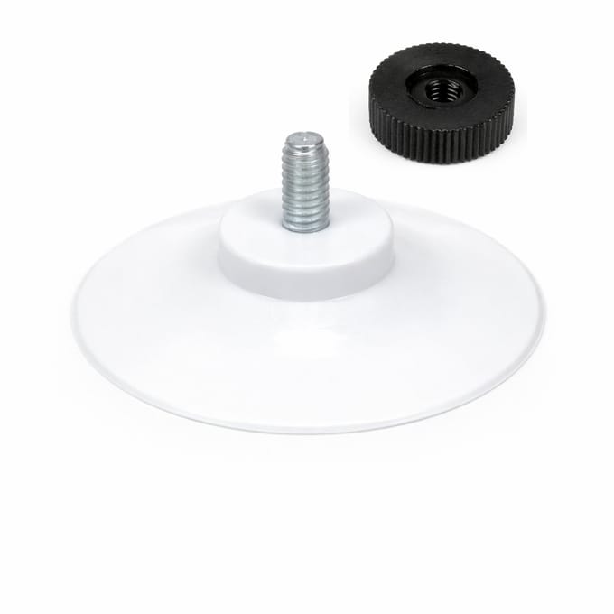 40mm Witte Zuignap met Schroefdraad + Zwarte Kartelmoer - type: GZ-462-ZM