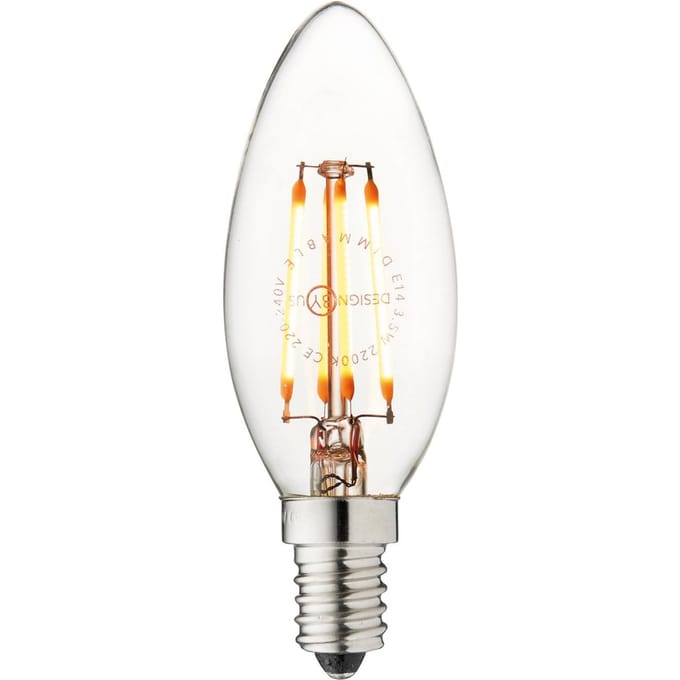 DESIGN BY US LED filament lamp kaarsvormig E14, 3,5 W, 2.200 K, gloeilamp, dimbaar
