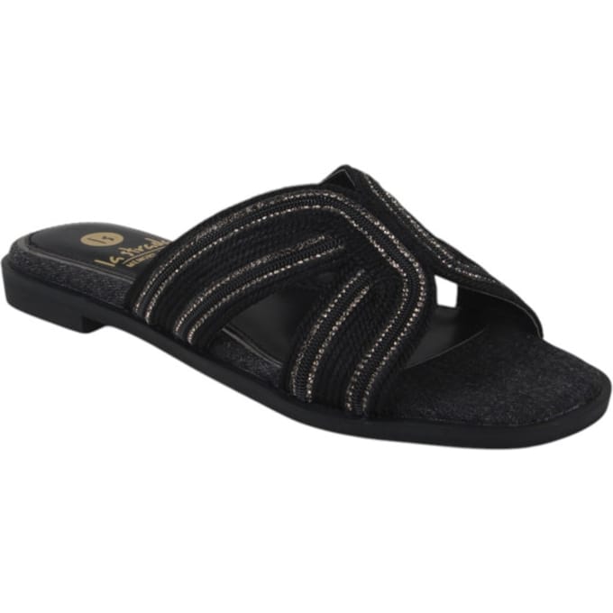 La Strada Slipper Zwart Textiel - Damesschoenen - Maat - 39