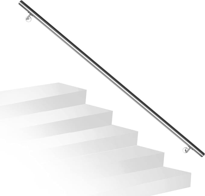 Roestvrijstalen Trapleuning - Leuning Geborsteld - Veilig Traplopen - Instelbare Hoek - 50-200 cm - Geborsteld
