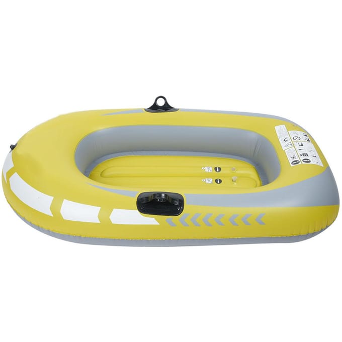 Gele PVC Opblaasbare Eénpersoons Roei Luchtboot Visserij Drijvend Duikgereedschap wit