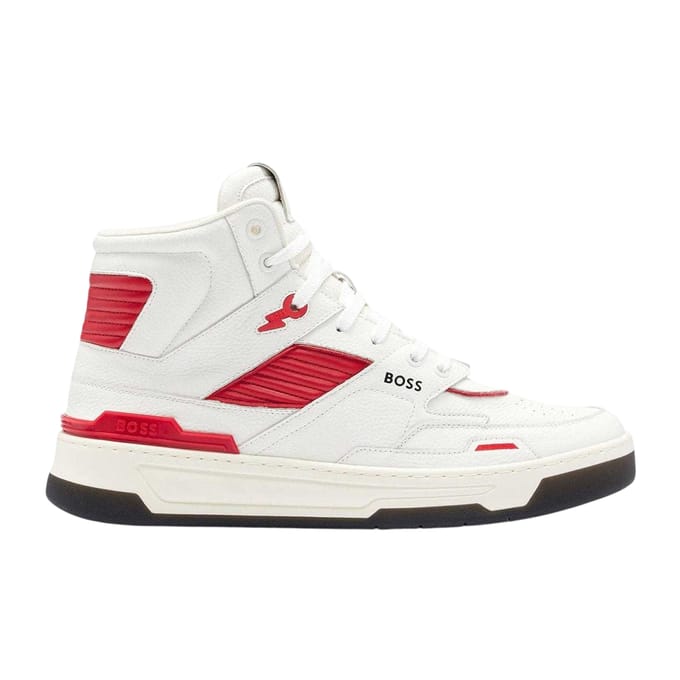Boss Heren Leren Trainers (Wit)