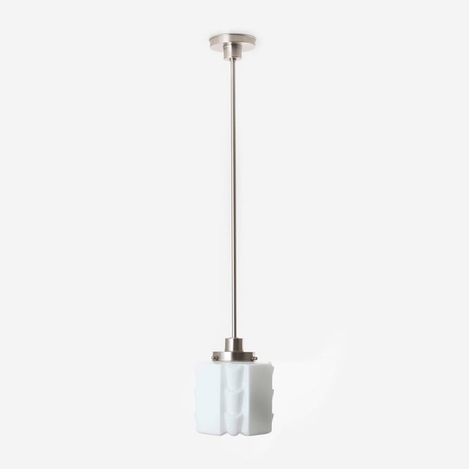 Hanglamp Expressionisme 20's Matnikkel - Art Deco Trade