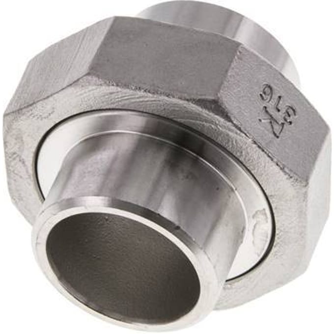 Rechte Koppeling 33.7mm Laseinde RVS Conische Afdichting 16bar