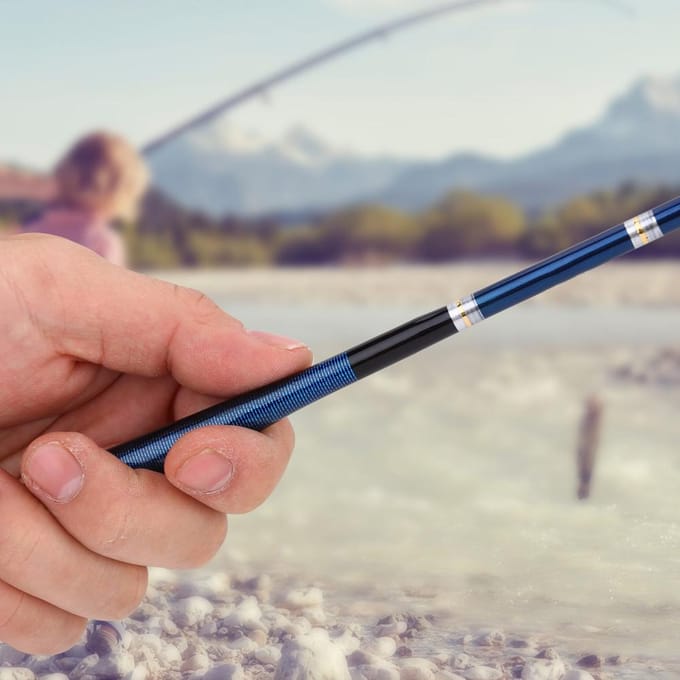 Outdoor Ultralicht Mini Draagbaar Koolstofvezel Casting Telescopische Hengel Tackle (1,8m) gray