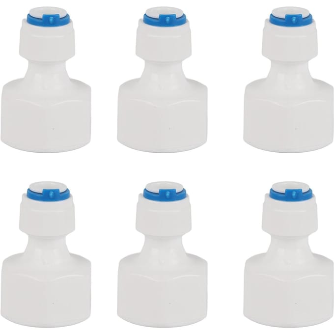6 stuks 1/4 Buitendiameter buis naar 1/2 Binnendraad Push-in Snelkoppeling voor Waterfilter Omgekeerde Osmose