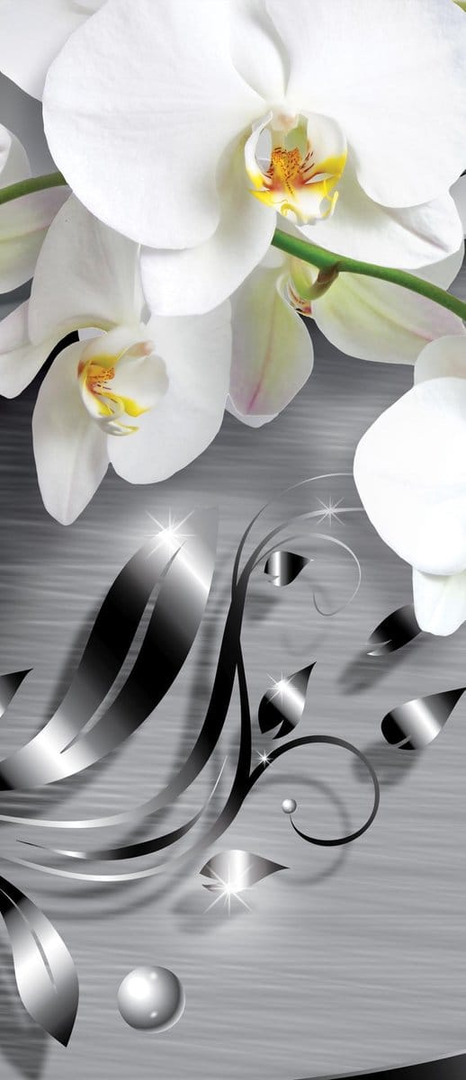 Pattern Flowers Orchids Photo Wallcovering