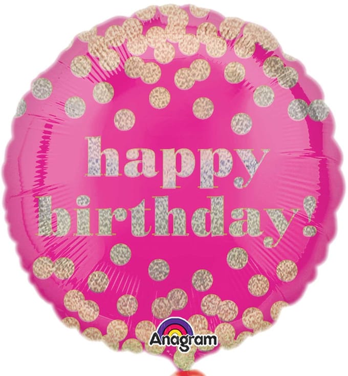 Anagram Folieballon Happy Birthday 43 Cm Roze/goud