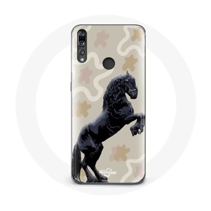 Coque - Huawei - P30 Lite - Noir - Souple - Race de cheval noir