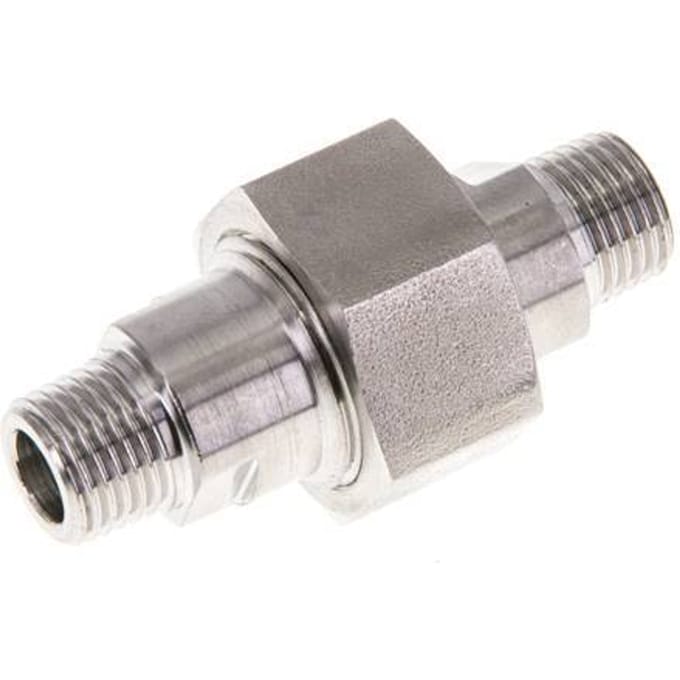 Dubbele Nippel R1/4"Afneembare RVS Vlakke Afdichting PTFE 40bar