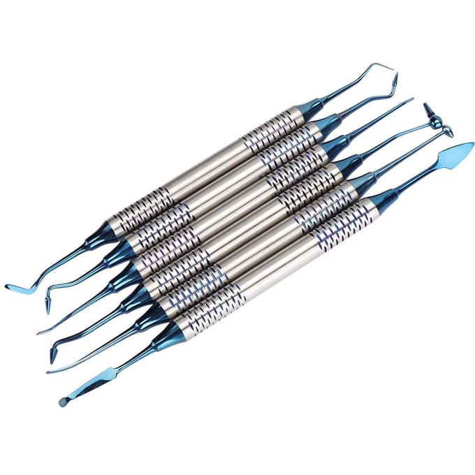 6 stuks Professionele Tandheelkundige Composiet Hars Vulling Spatel Restauratie Instrument Tool wit