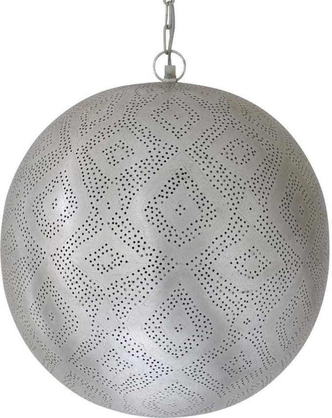 Safaary - Oosterse Hanglamp Zilver Mila Ø 40 x 44cm