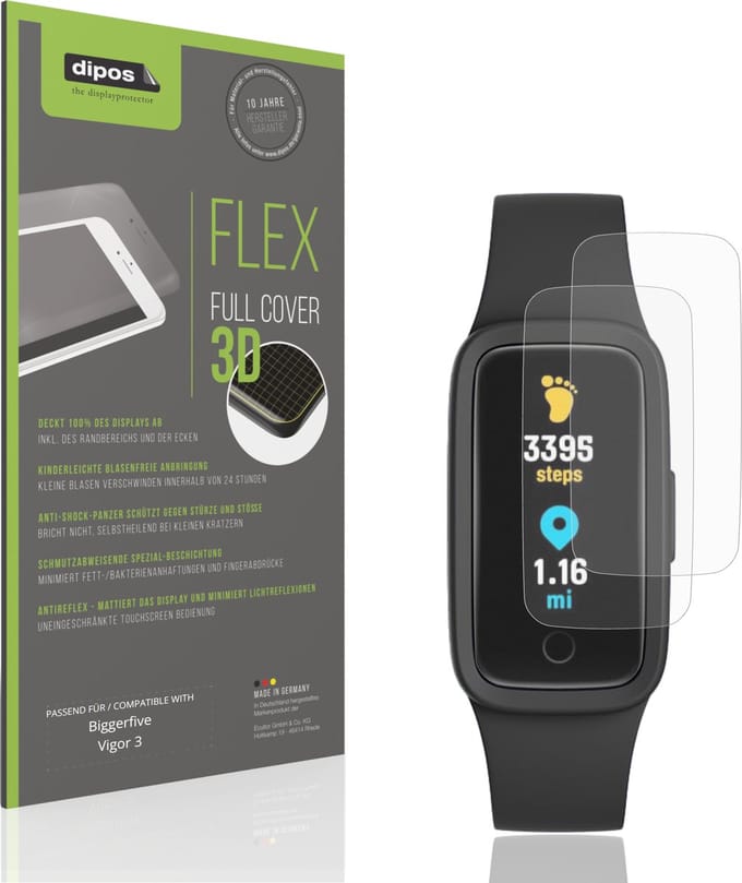 dipos FLEX – 2x Matte Screenprotector geschikt voor Biggerfive Vigor 3 | Volledige Schermbescherming | Case-Friendly