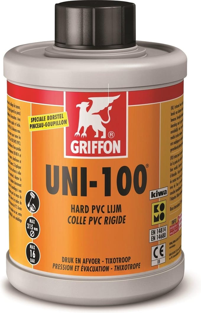 Hard-PVC-lijm UNI-100 pot 250ml - Kiwa Komo