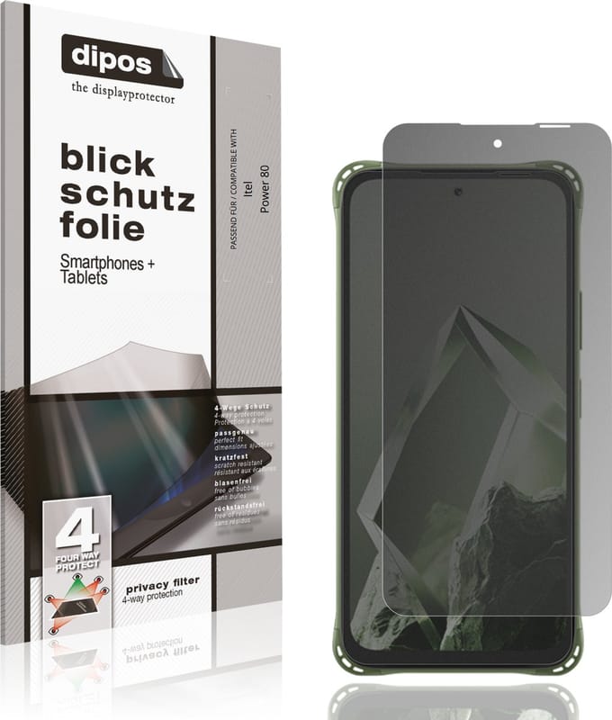 dipos – Matte Privacy Screenprotector geschikt voor Itel Power 80 | Anti-Spy Beschermfolie