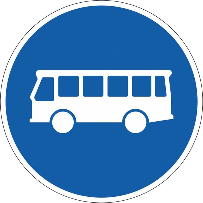 Rijstrook lijnbussen sticker, F13 300 mm