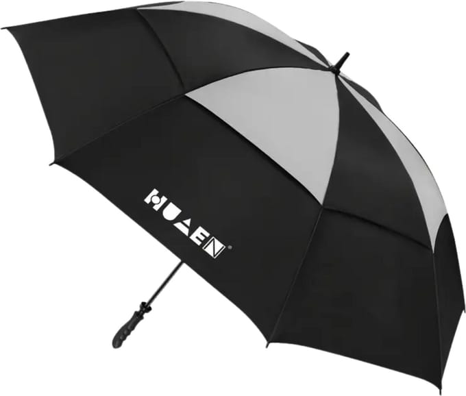 Nivard Moderne Golf Paraplu - Stormparaplu - Opvouwbaar - Windproof - Stormproef - UV Bescherming - Umbrella - Draagbaar - Grijs