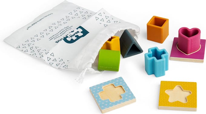BigJigs educatief spel Feel & Find - houten vormen sorteer spel.