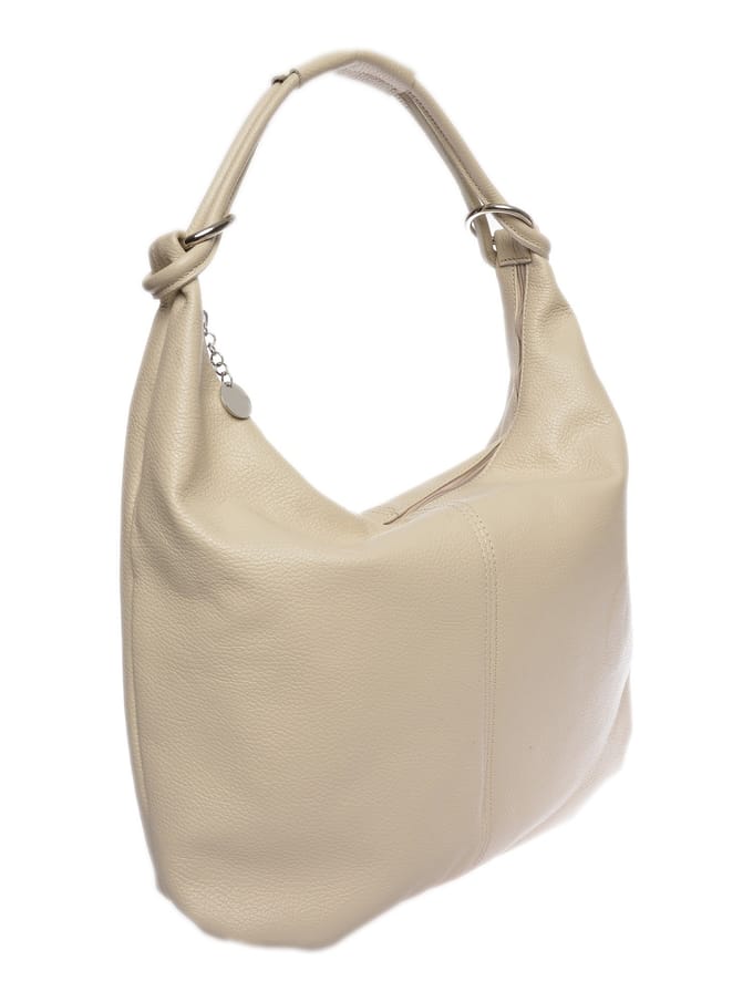 Luisa Vannini Beige Rundleer Tas