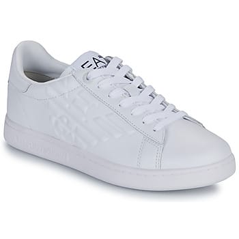 Lace-Up Leather Sneakers with Rubber Sole - White