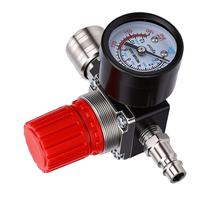 Luchtcompressor Drukschakelaar Regelklep 4 Richtingen 175PSI Luchtcompressor Drukschakelaar met Manometer