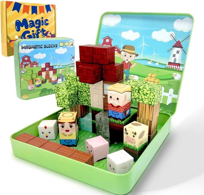 Magnetisch Bouwspel - Bouwstenen Kubussen - Creatief Spelen - STEM Montessori Speelgoed - 880 gram