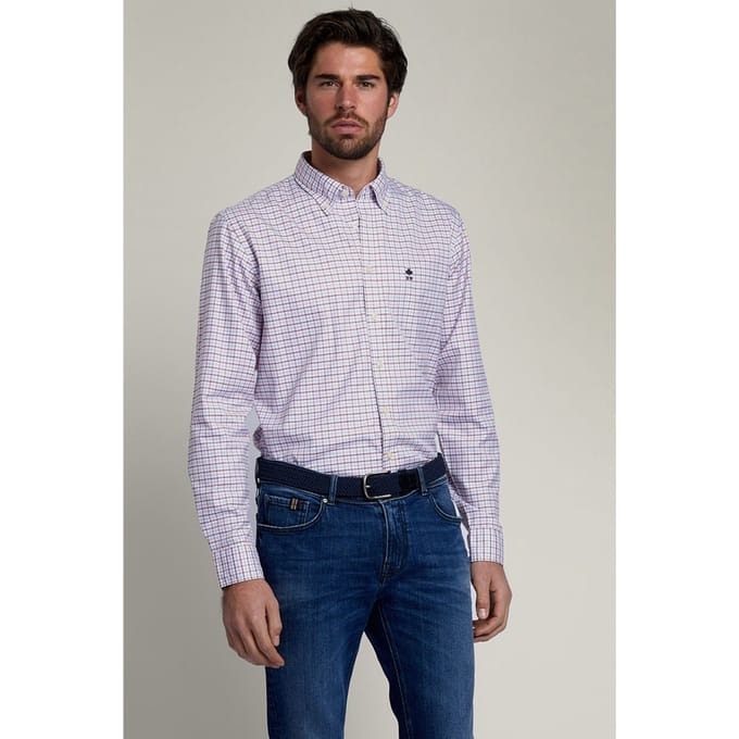 River Woods Custom Fit Checked Shirt Multi Maat: S | Casual Overhemden Outlet | Heren