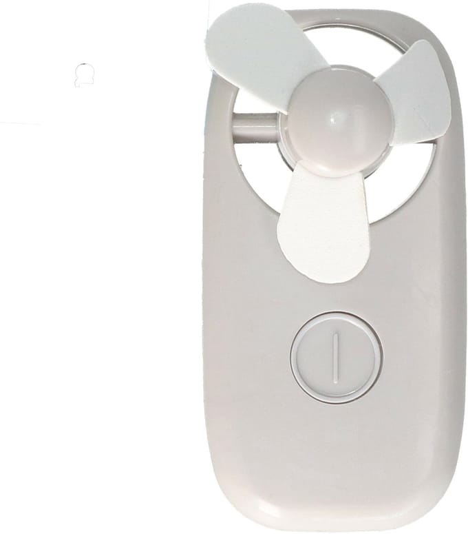 Gerimport Mini ventilator/handventilator - 11 x 6 x 5 cm - Grijs - Verkoeling in zomer