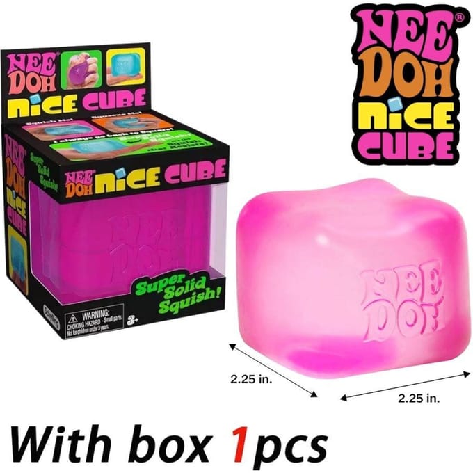 Beststeller Schylling Needoh Nice Cube Stressverlichting Sensorisch Speelgoed voor ADHD Focus en Angst Unisex Fidget Tool Zacht Knijpbaar Bureau