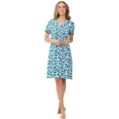 Dames Nachthemd Rebelle - Tropical Turquoise - Bio Katoen - Maat 36