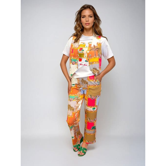 Mucho Gusto ® broek lesbos palm zomer patchwork