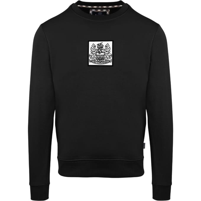 Aquascutum Heren geribbeld sweatshirt (Zwart)
