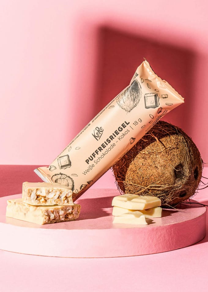 Gepofterijstreep met witte chocolade met kokosnoot 18 g