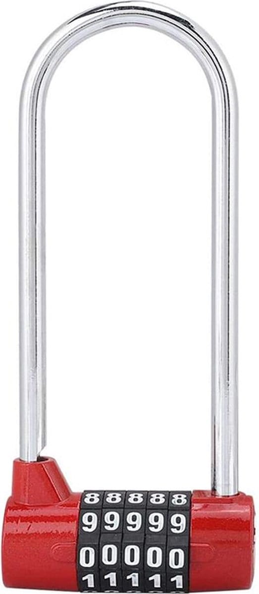 Hangslot - Cijferslot - Hangcijferslot - Met Cijfercode - 148mm - Rood