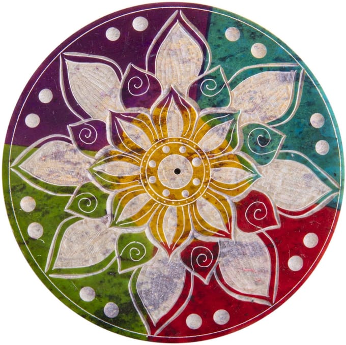 Wierookhouder speksteen kleurrijke Mandala