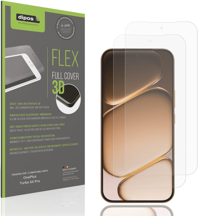 dipos FLEX – 2x Matte Screenprotector geschikt voor OnePlus Turbo 6X Pro | Volledige Schermbescherming | Case-Friendly