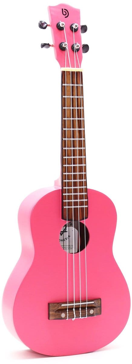 Ambachtelijk gemaakte ukelele - felroze afwerking (4 snaren)