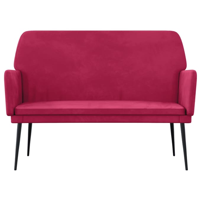 vidaXL - Bankje - 108x79x79 - cm - fluweel - wijnrood