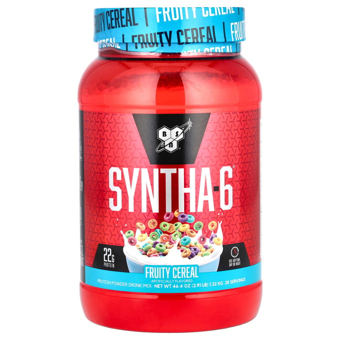 BSN, Syntha-6, Mélange de boisson en poudre protéinée, Céréales fruitées, 2,91 lb (1,32kg)