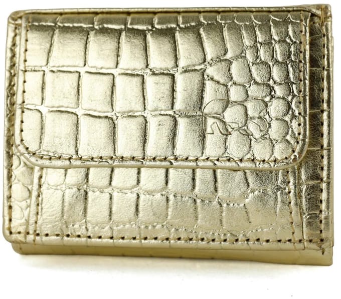 Bear Design Nana Leren Overslagportemonnee - Small Croco Champagne