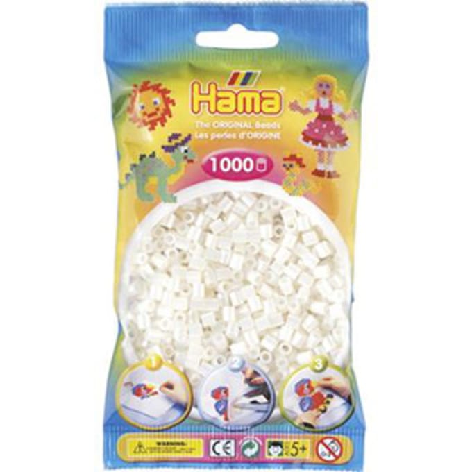 Hama - Strijkkralen - 1000 Stuks Parelwit